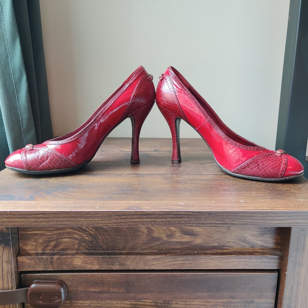 Marc Jacobs Red Patent Leather Pumps Heels 10 / 41.5 - Picture 2 of 15